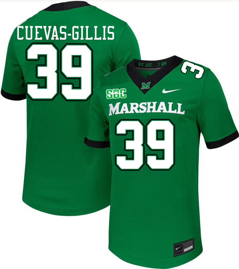 Marshall Thundering Herd #39 Ajani Cuevas-Gillis College Football Jerseys Stitched-Green